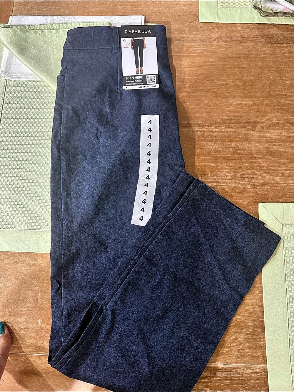 Rafaella Women's Pull-On Stretch Pant Straight Leg Blue Size 4